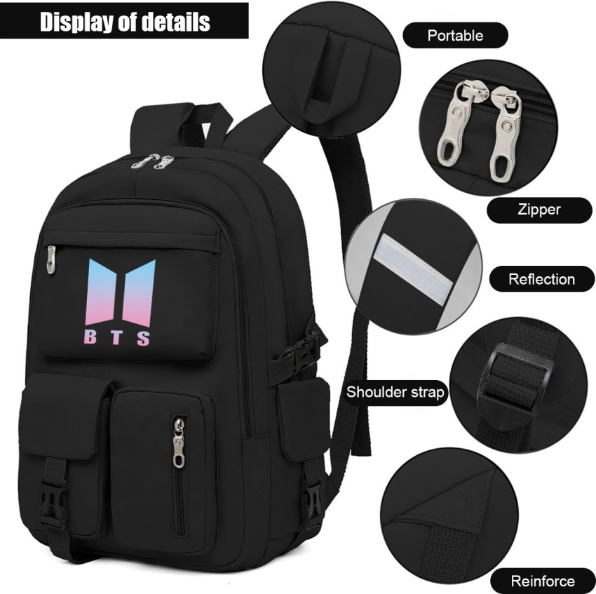 PATPAT BTS Bags for Girls School Bags Kpop BTS Bangtan Theme Prints Casual  Backpack 55 L Backpack