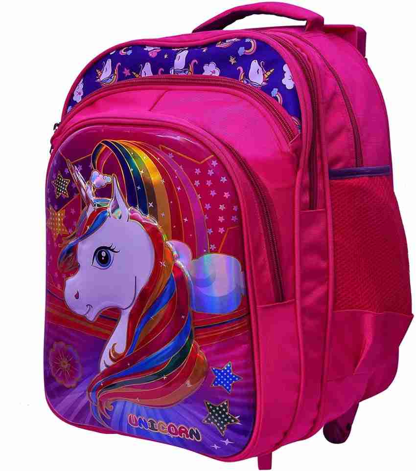 Stylbase unicorn Wheels Trolley Book Backpack School Travel Luggage  (Multicolor) 40 L Trolley Backpack