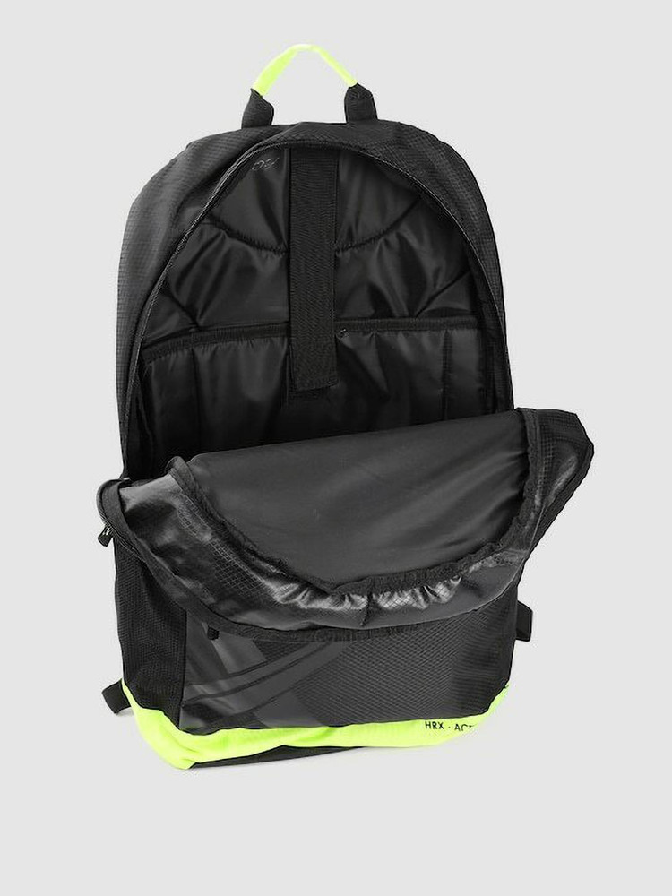 HRX by Hrithik Roshan Unisex Black Brand Logo Lifestyle Backpack