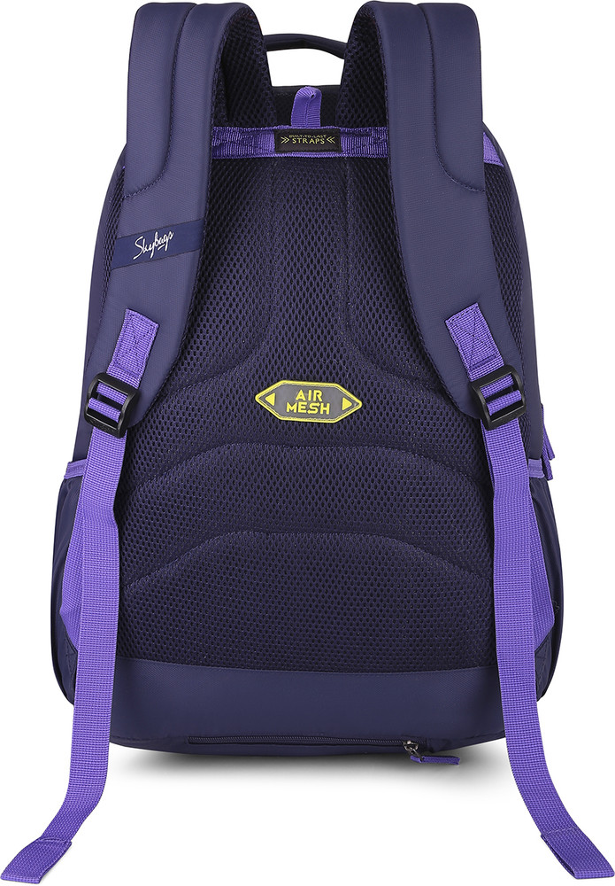 Skybags stream polyester 1811 cm blue spacious school backpack with rain cover discount