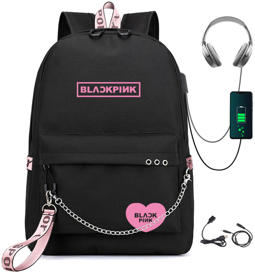 Pink collegiate backpack black discount
