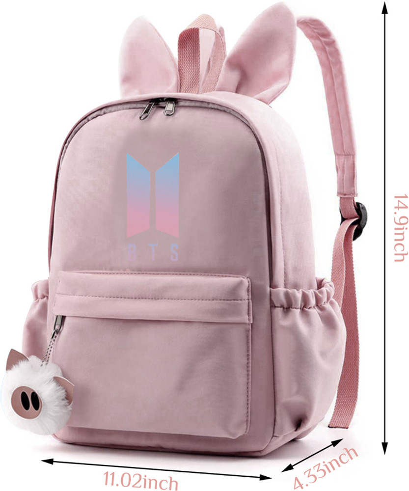 HASTHIP Kpop BTS Gradient Cute Rabbit Ear Waterproof Backpack