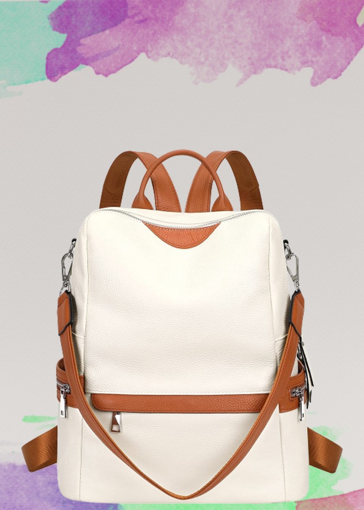 TrueArch Women's Fashion Backpack Purses Multipurpose Design Handbags and  Shoulder Bag 25 L Backpack White Contrast Aero-4 - Price in India