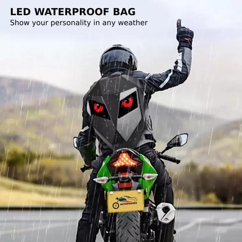 PRANCING UNICORN Smart LED Riding Motorcycle Backpack Hard Shell Waterproof Helmet Bag APP Cont. 25 L Backpack Black Price in India Flipkart