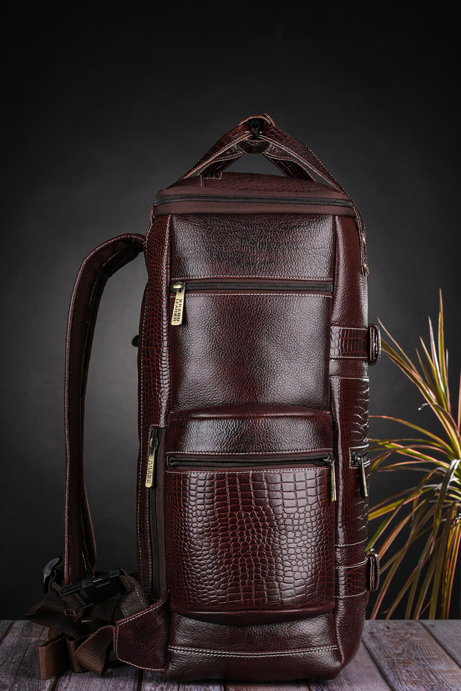 BRAND LEATHER Genuine Leather Laptop Backpack For Men Travel Bags Fit 17 Inch Laptop 40 L Laptop Backpack BROWN Price in India Flipkart