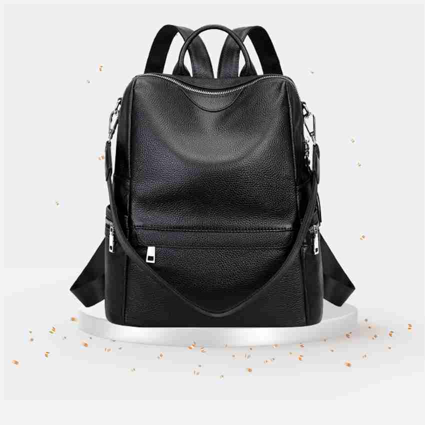 ProArch Women's Fashion Backpack Purses Multipurpose Design and Shoulder Bag  PU Leather 25 L Backpack Black - Price in India