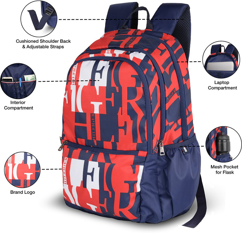 TOMMY HILFIGER Majestic 31 L Laptop Backpack Red Blue White Navy Price in India Flipkart