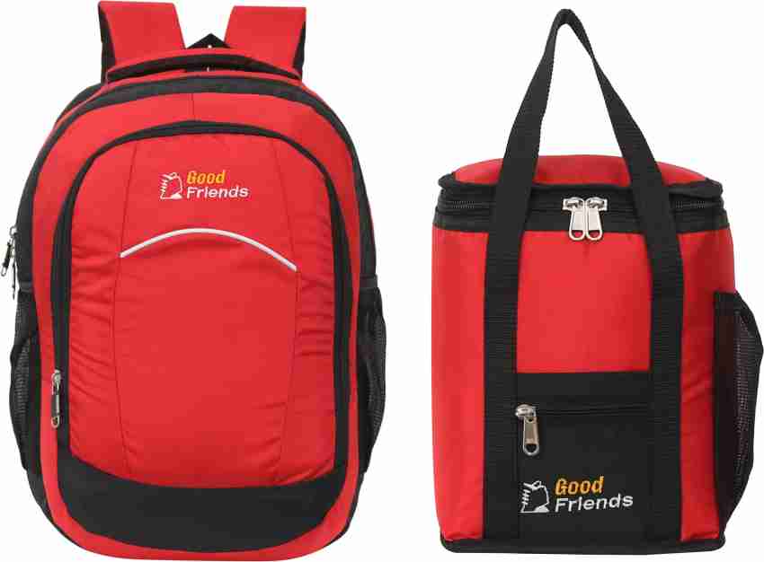 GOOD FRIENDS Combo Offer Lunch Bags Backpack 30 L Laptop Backpack RED Price in India Flipkart