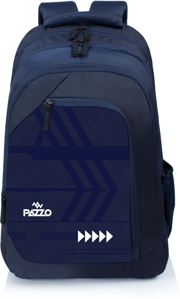 PAZZO 3 Compartment Premium College Backpack School Bag for Men Women Boys Girls 35 L Backpack Navy Blue Price in India Flipkart