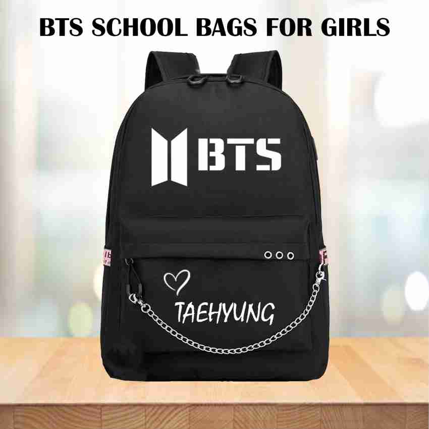 Ambika Collection, Lightweight BTS TAEHYUNG (V) Printed Fifth Class School  Bag For Girls 15 L Backpack Black - Price in India