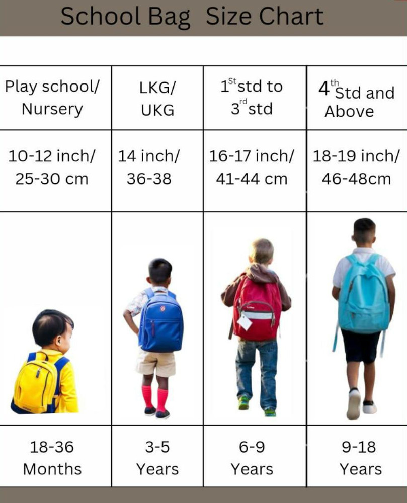 Book bag size outlet