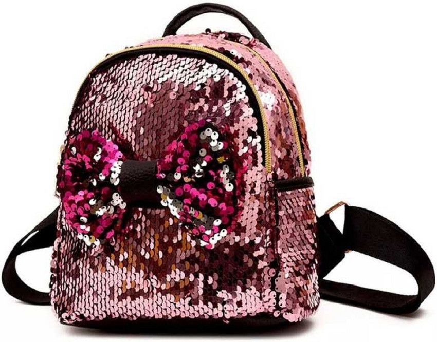 WomenBuzz Heavy Sparkle Baby Pink Mini Cute Backpack for Girls Women For Travel 25 L Backpack BabyPink Price in India Flipkart
