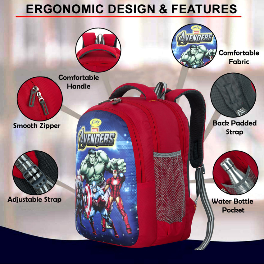 Flipkart bayo Avengers 35 L 1st 2nd 3rd 4th 5th class school Bag for Boys Girls School Bag Waterproof School Bag School Bag