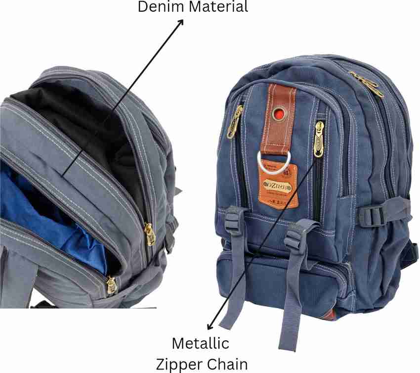 DZIRE Casual Denim Jeans School Bag For Men Women Cargo 36L Laptop bag. 36 L Backpack Blue Price in India Flipkart