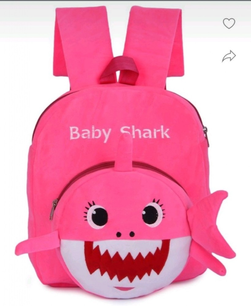 SARA Stylish Baby Shark Printed Design Soft Plush Backpack School