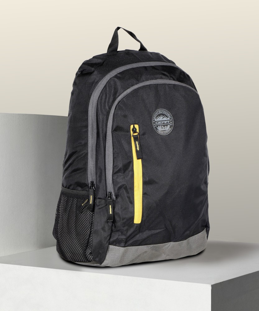 Gear 19 Ltrs Black and Yellow Backpack