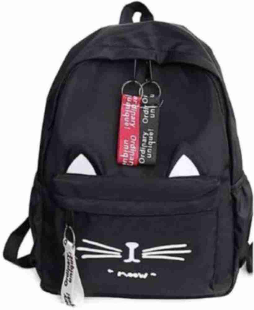 trisha entrpriese TS FASHION WOMEN BEG COLLEGE CUTE NEW CAT FACE BLACK BEG 15 L Backpack BLACK Price in India Flipkart