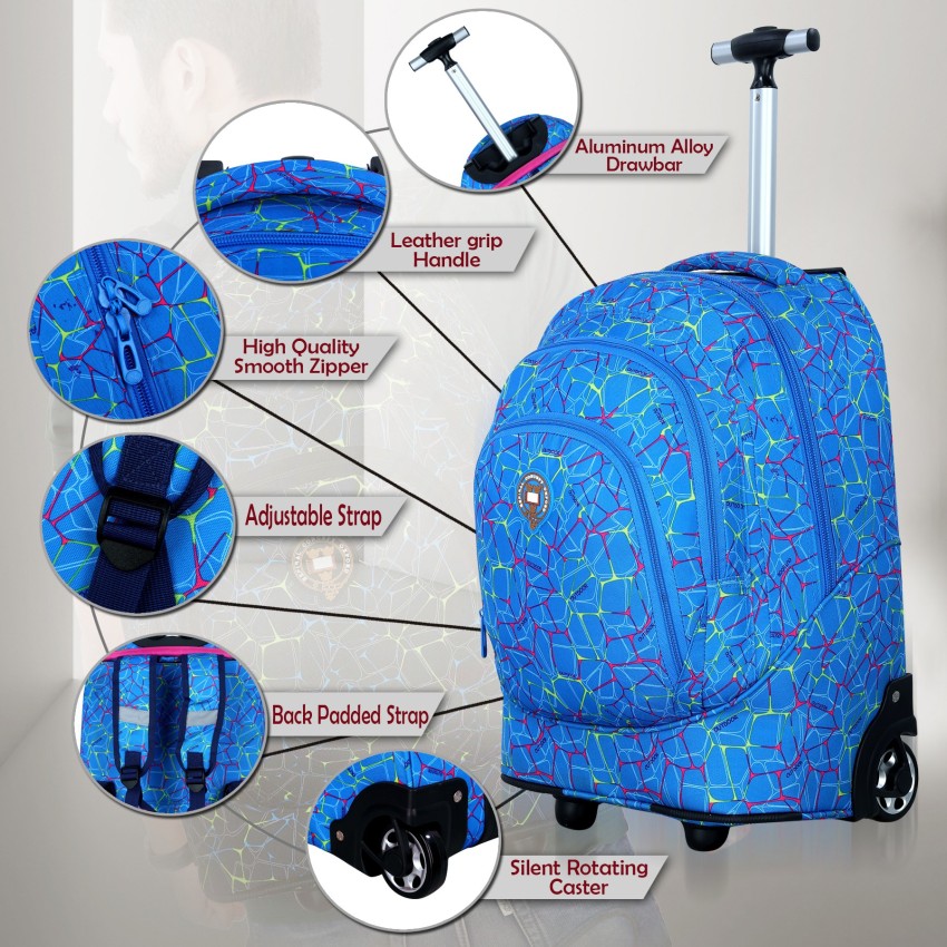 Sanchi Creation 3 20And 24Luggage Polyester Turquoise Trolley Bag For  Travelling