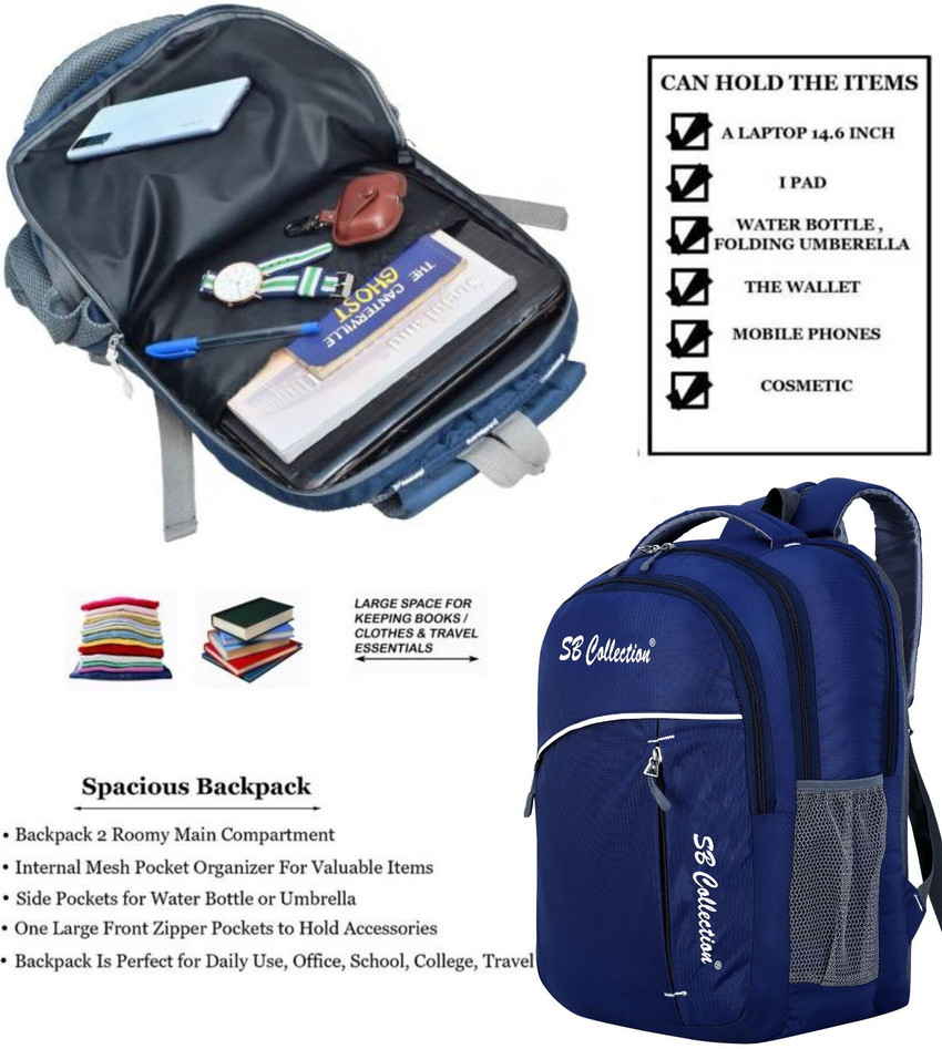 SBCOLLECTION Stylish 5 Zipper Compartment for Daily Use Tough Quality Splash and Dust Proof 32 L Laptop Backpack Azure Blue Price in India Flipkart