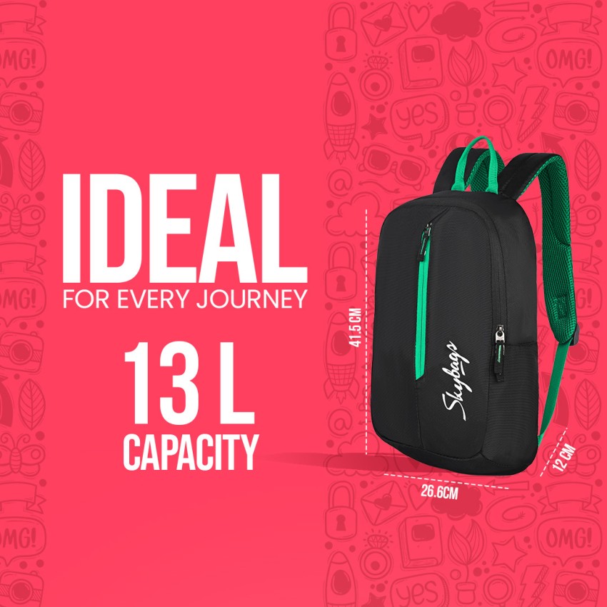 SKYBAGS BEAT 01 E DAYPACK BLACK 13 L Backpack Black Price in India Flipkart