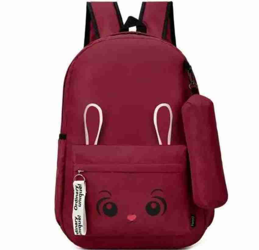 ARK FASHION School bags for girls 18 L Backpack bunny maroon Price in India Flipkart