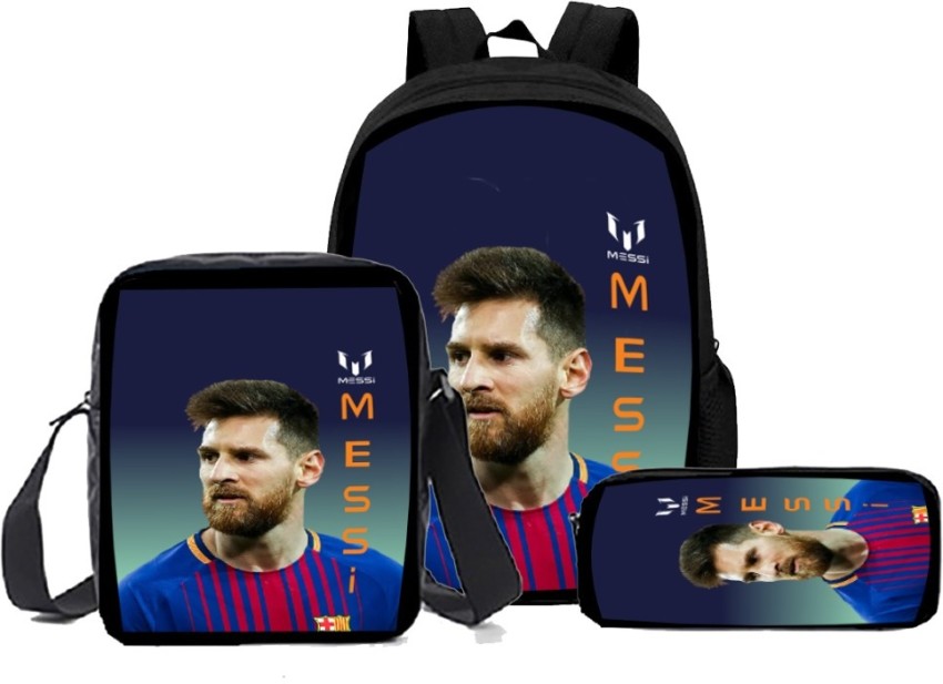 Messi Backpack 3pcs Solid Color Large Capacity Student Schoolbag Laptop  College Students Ins Backpack With Lunch Bags Pencil Bag | Fruugo IE