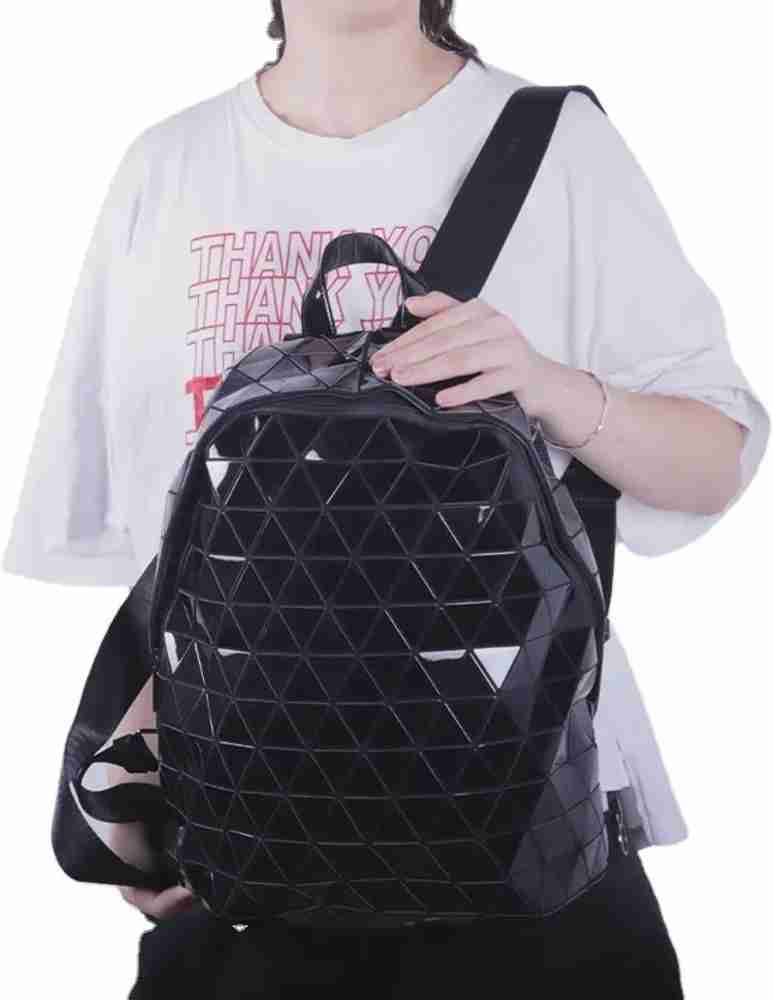 BATCAT Luxury Shine Black Geometric backpack For Men and Women 20 L Laptop Backpack Black Price in India Flipkart