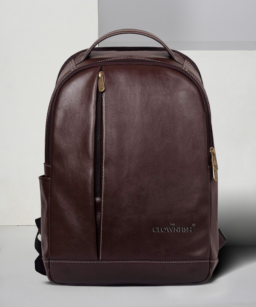 Mens faux store leather backpack