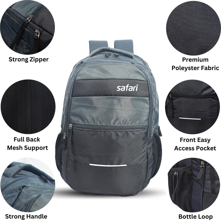 SAFARI Delta Plus3 Laptop Waterproof Backpack Trendy Backpack Travel Backpack Women Bag 37 L Laptop Backpack Grey Price in India Flipkart