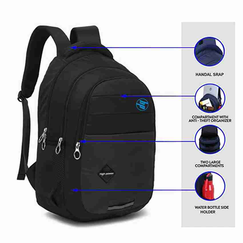 High Power Lightweight bags Backpacks for Boys Stylish Travel Laptop Bag College office 30 L Laptop Backpack Black Price in India Flipkart