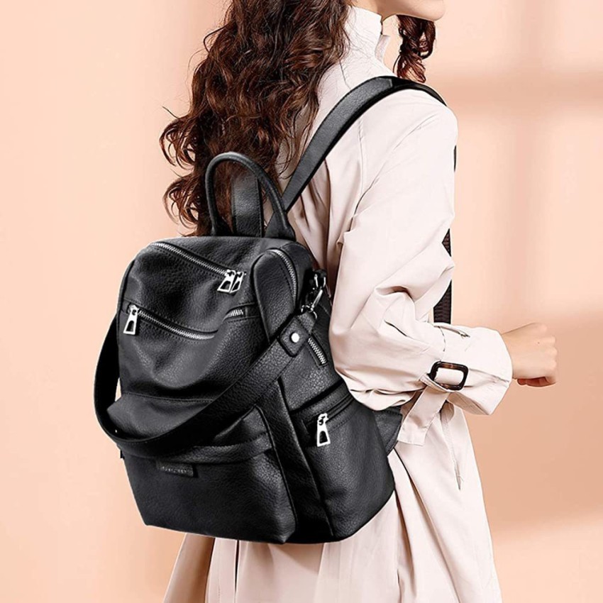 ALLIKE Women Backpack Travel Bag, Stylish Suede Leather Anti Theft