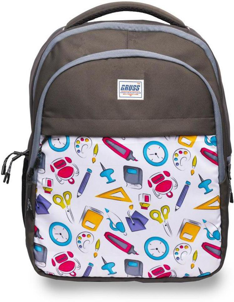 GRUSS Backpack for Kids with Laptop sleeve 24 L Backpack Grey