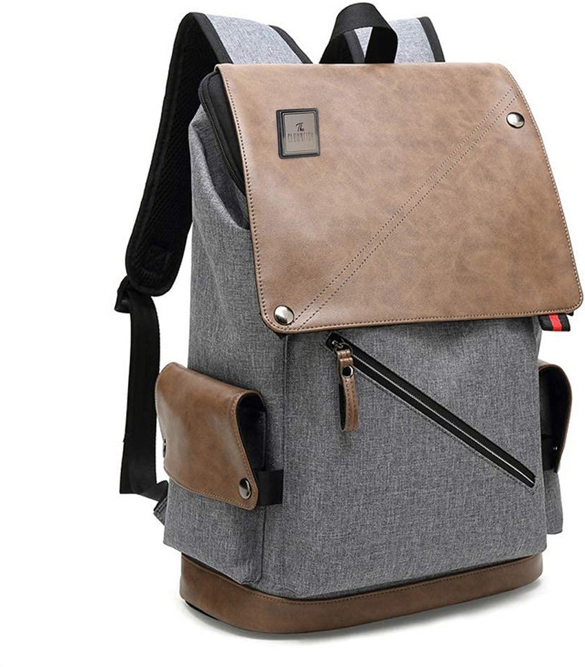 POSO Unisex Backpack For Laptop 15.6 inch Bag For Notebook Compute Bag Handbag Packsack Grey with Khaki 17 L Laptop Backpack Grey Price in India Flipkart