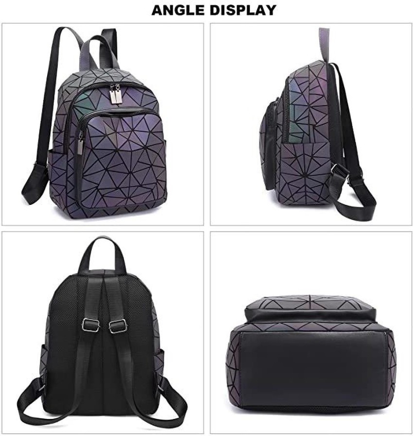 Geometric backpack holographic reflective backpacks sale