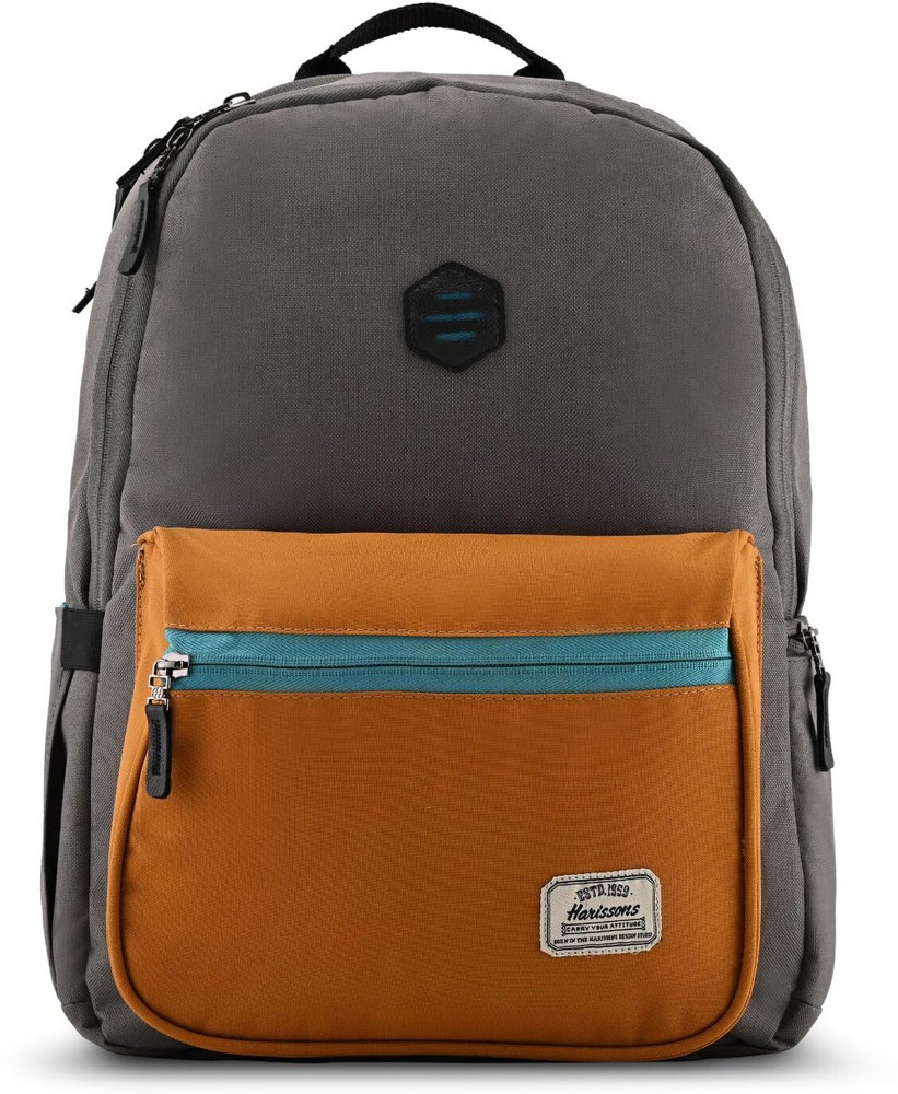 HARISSONS Zing Casual Backpack for Men Women Multipuropose College Bag 27 L Backpack GREY ORANGE Price in India Flipkart