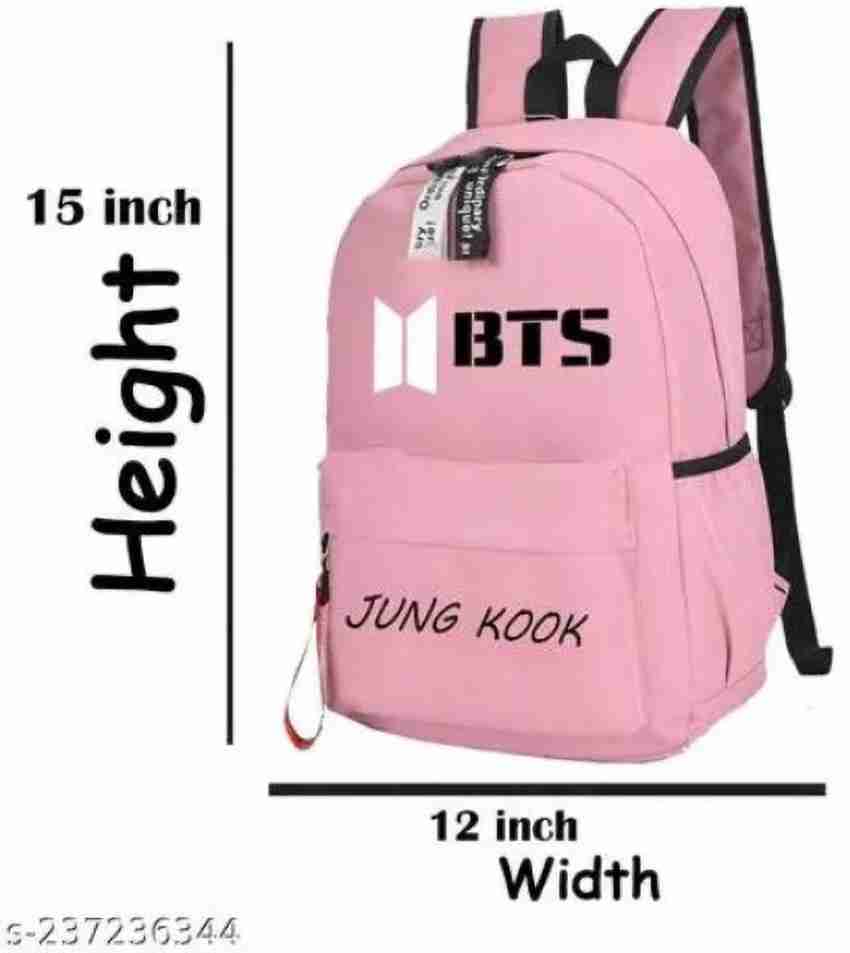  Jung Kook Printed Bts Pink Bag Baby Bag College Bags