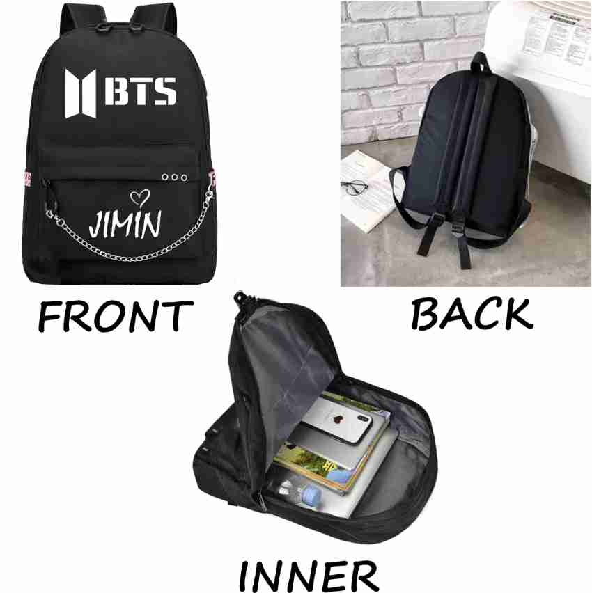 Ambika Collection  Lightweight BTS JIMIN Printed School Bag For