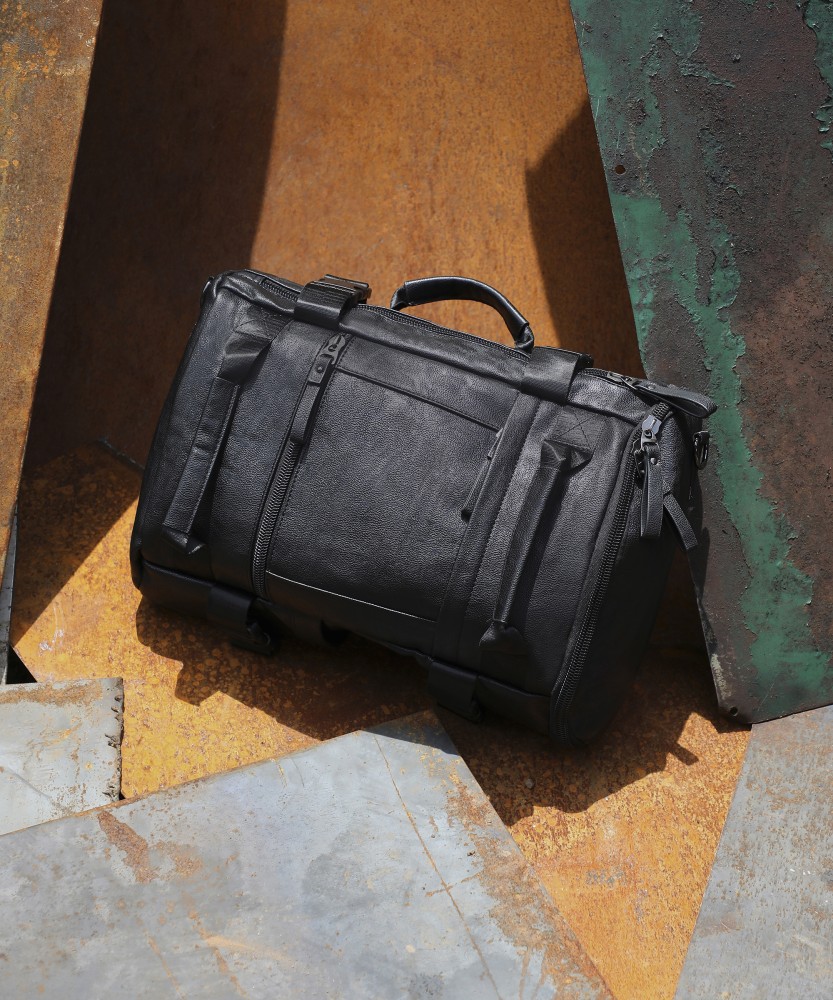New Deux Lux Ivory Canvas Backpack Black Vegan Leather Bag Purse