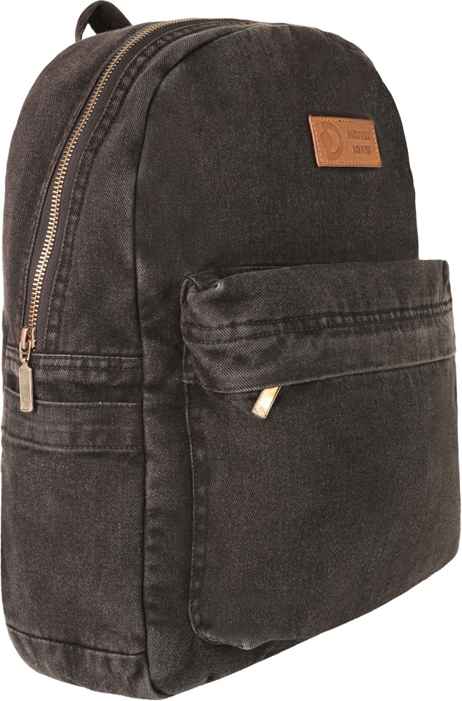 Black denim backpack sale