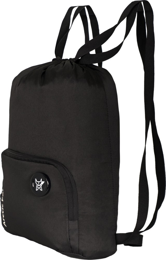 Black drawstring backpack sale