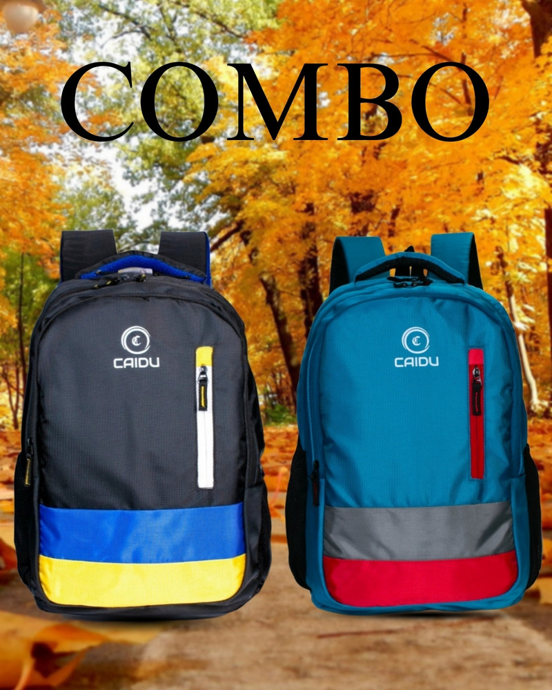 caidu COMBO pack of 2 backpack school bag for boys and girls waterproof 35 L Backpack Black Airport Price in India Flipkart