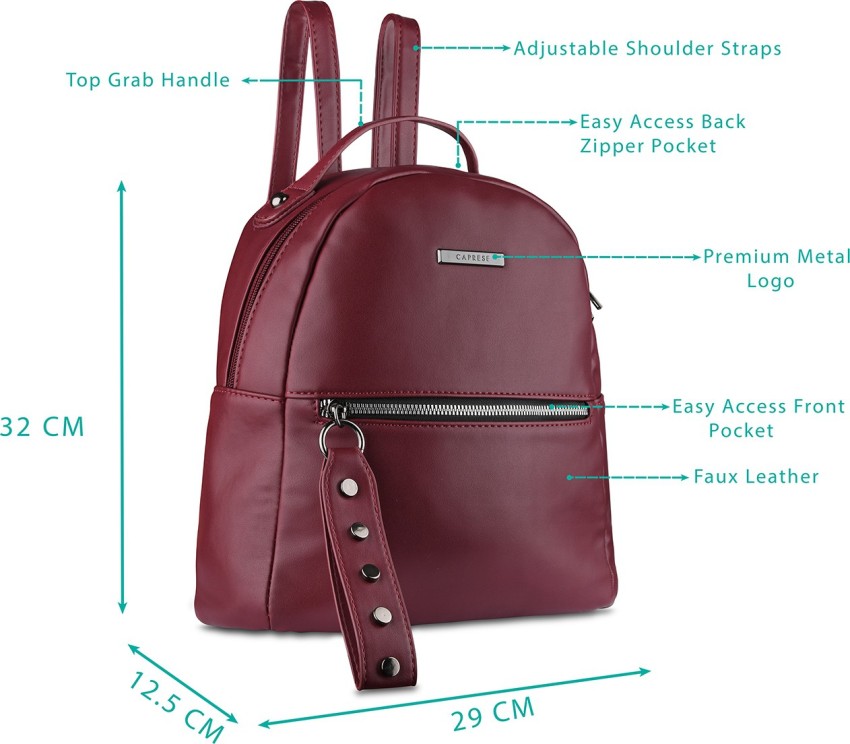 Caprese CHARLIE BACKPACK MEDIUM MAROON 20 L Backpack Maroon