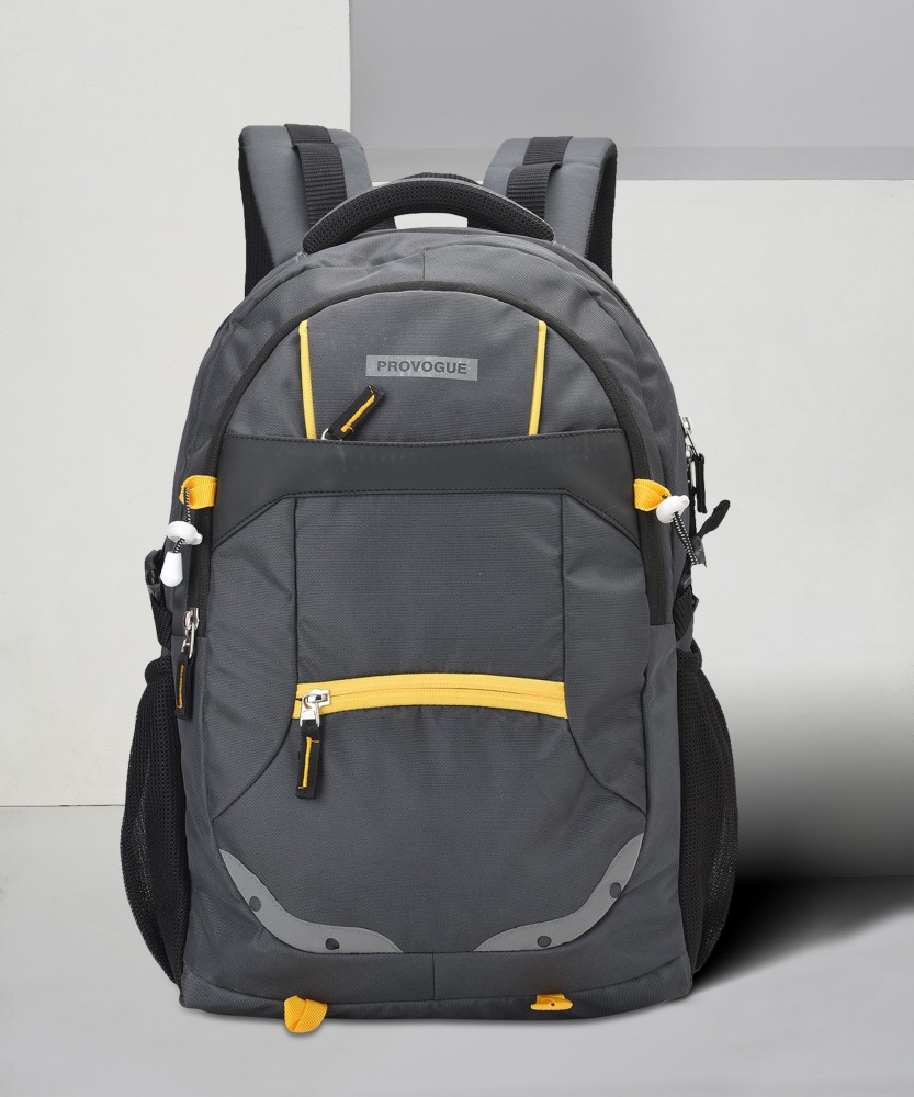 PROVOGUE MADRID unisex backpack with rain cover and reflective strip 35 L Laptop Backpack Grey Price in India Flipkart