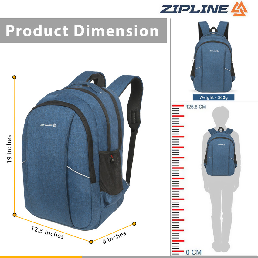 ZIPLINE Smart casual laptop Bags for men and women with USB and multiple pockets 36 L Laptop Backpack Blue Price in India Flipkart