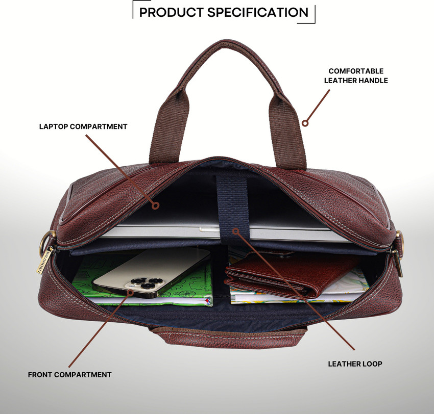 WILDHORN Genuine Leather Bag 15.6 L Laptop Backpack Brown Price in India Flipkart