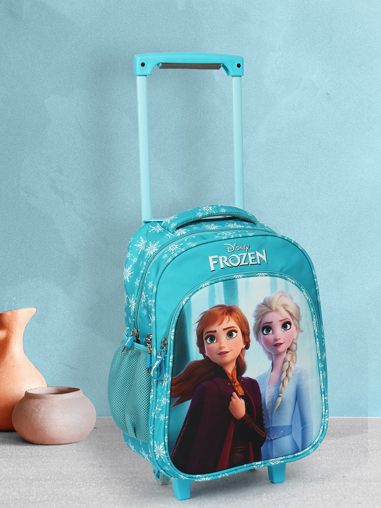 DISNEY Novex Original 18 Frozen Kids Backpack Trolley Bag with 2 Wheel School Bag 42 L Trolley Backpack Turquoise Price in India Flipkart