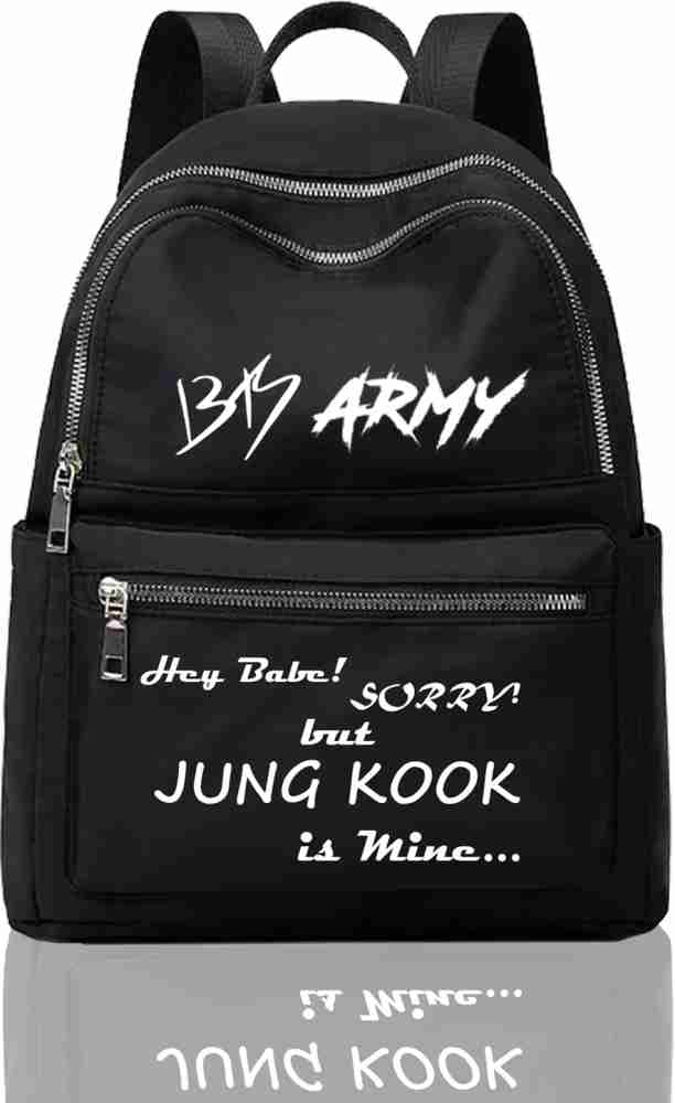 Bts, bts bag, Jung kook printed bag, School Bag, Water Bottle