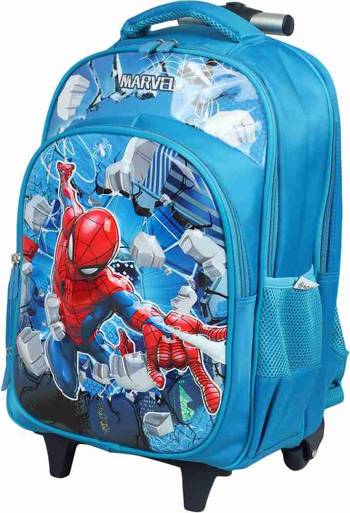 MARVEL Novex Spider Man 18 Kids Backpack Trolley Bag with 2 Wheel School Bag 42 L Trolley Backpack Blue Price in India Flipkart