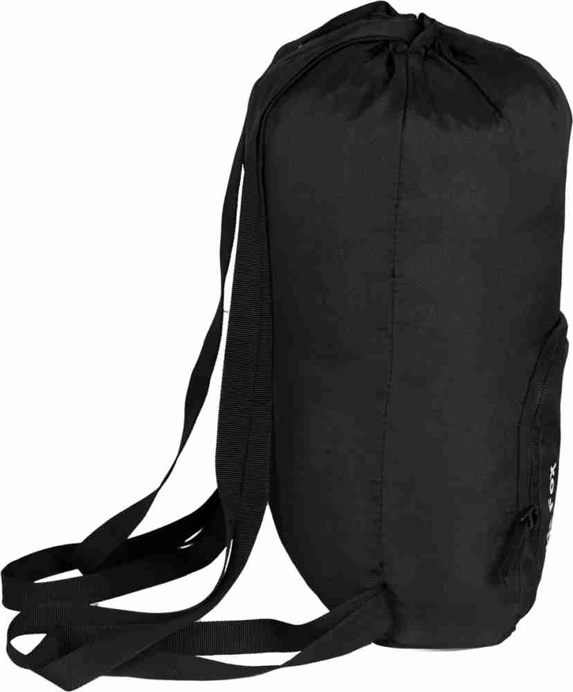 Black canvas cheap drawstring backpack