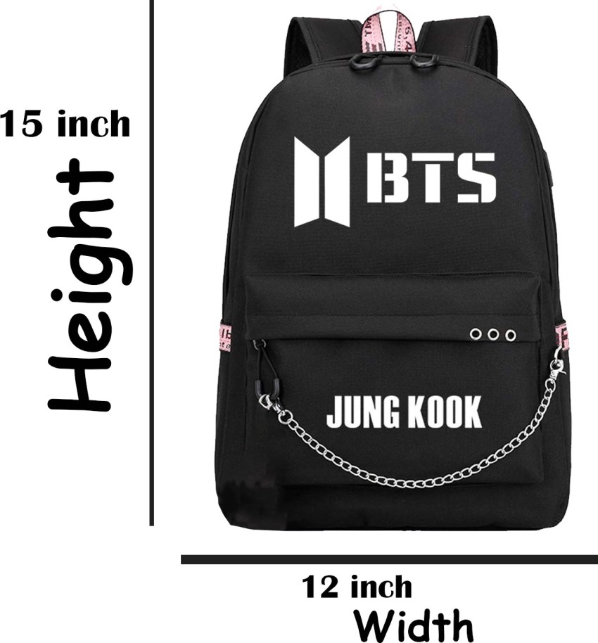  Jung Kook Printed Bts Pink Bag Baby Bag College Bags